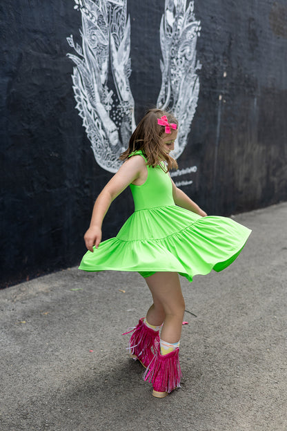 Play All Day Athleisure Dress Set - Lime Light