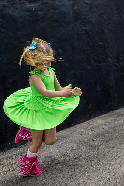 Play All Day Athleisure Dress Set - Lime Light
