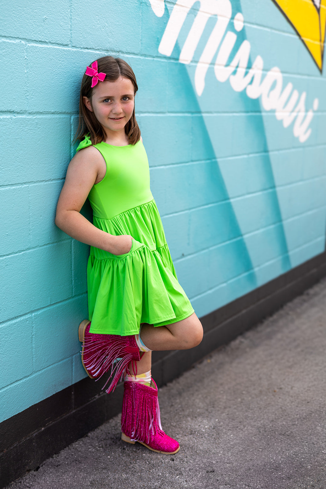 Play All Day Athleisure Dress Set - Lime Light