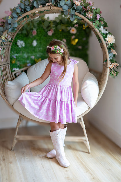 Play All Day Athleisure Dress Set - Blushing Butterflies
