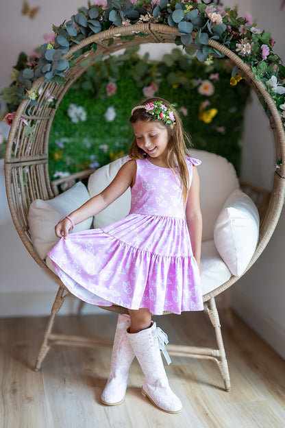 Play All Day Athleisure Dress Set - Blushing Butterflies