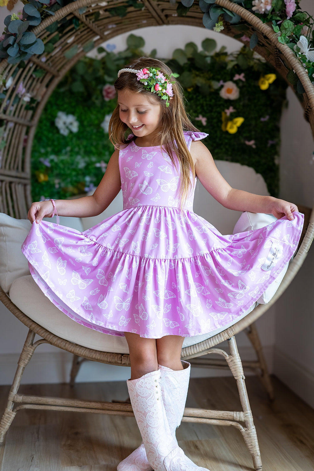 Play All Day Athleisure Dress Set - Blushing Butterflies