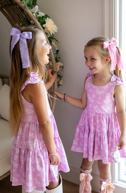 Play All Day Athleisure Dress Set - Blushing Butterflies