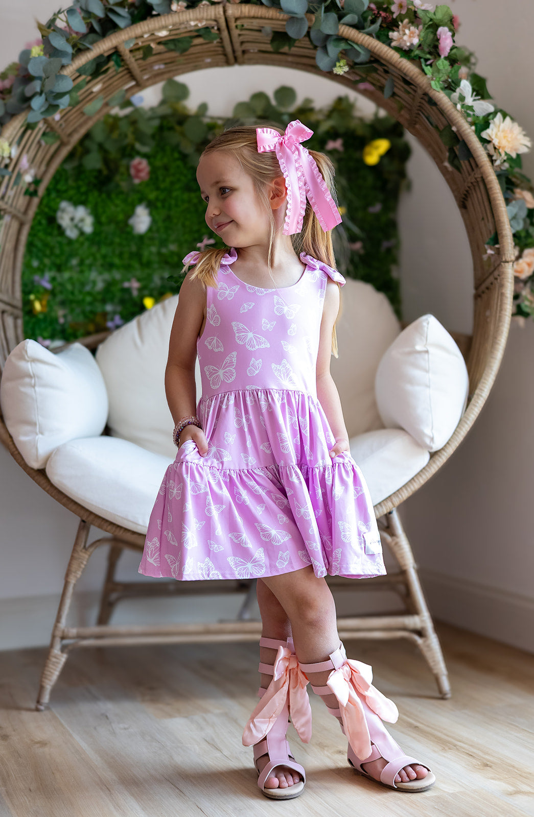 Play All Day Athleisure Dress Set - Blushing Butterflies