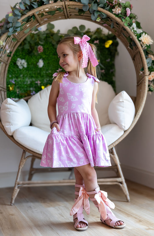 Play All Day Athleisure Dress Set - Blushing Butterflies