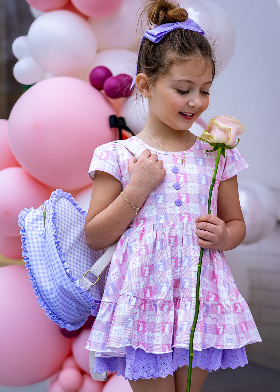 Blair Tunic Set - Pastel Plaid Rabbit