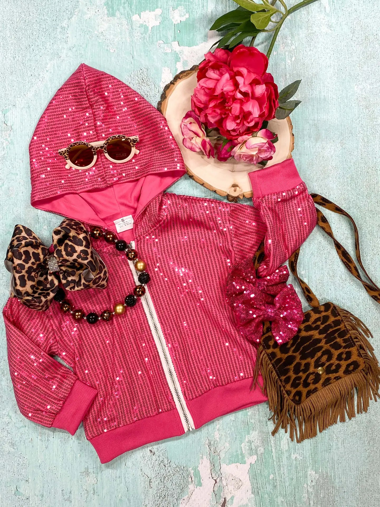 Girls Sequin Jacket - Pink Bling