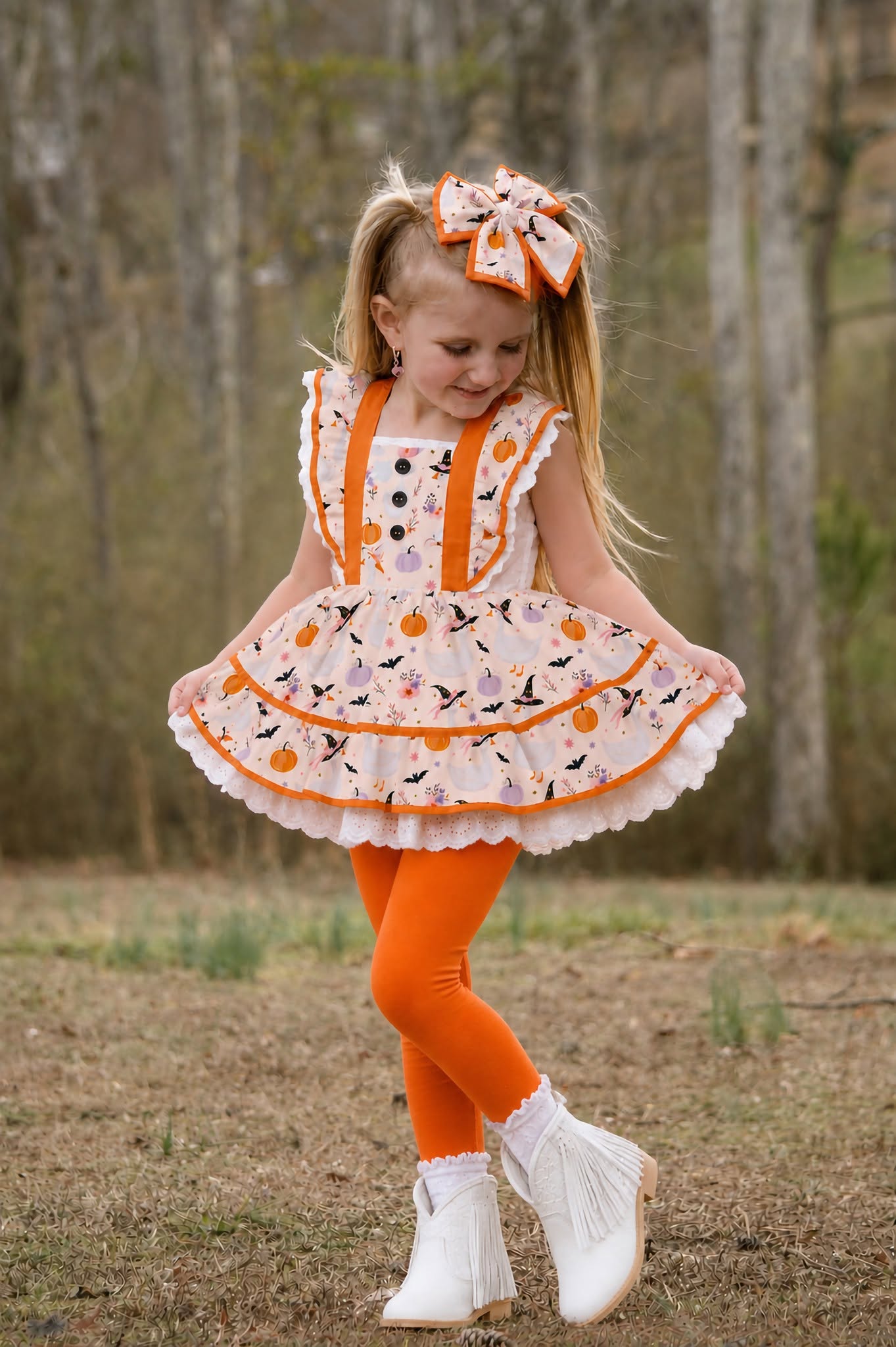 Grace Pinafore Dress Set - Silly Spooky Goose