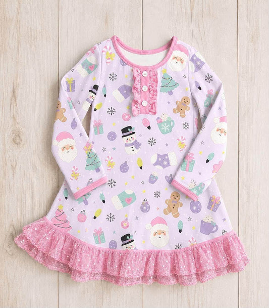 Daydream Lounge Gown Set - Pretty Pastel Christmas