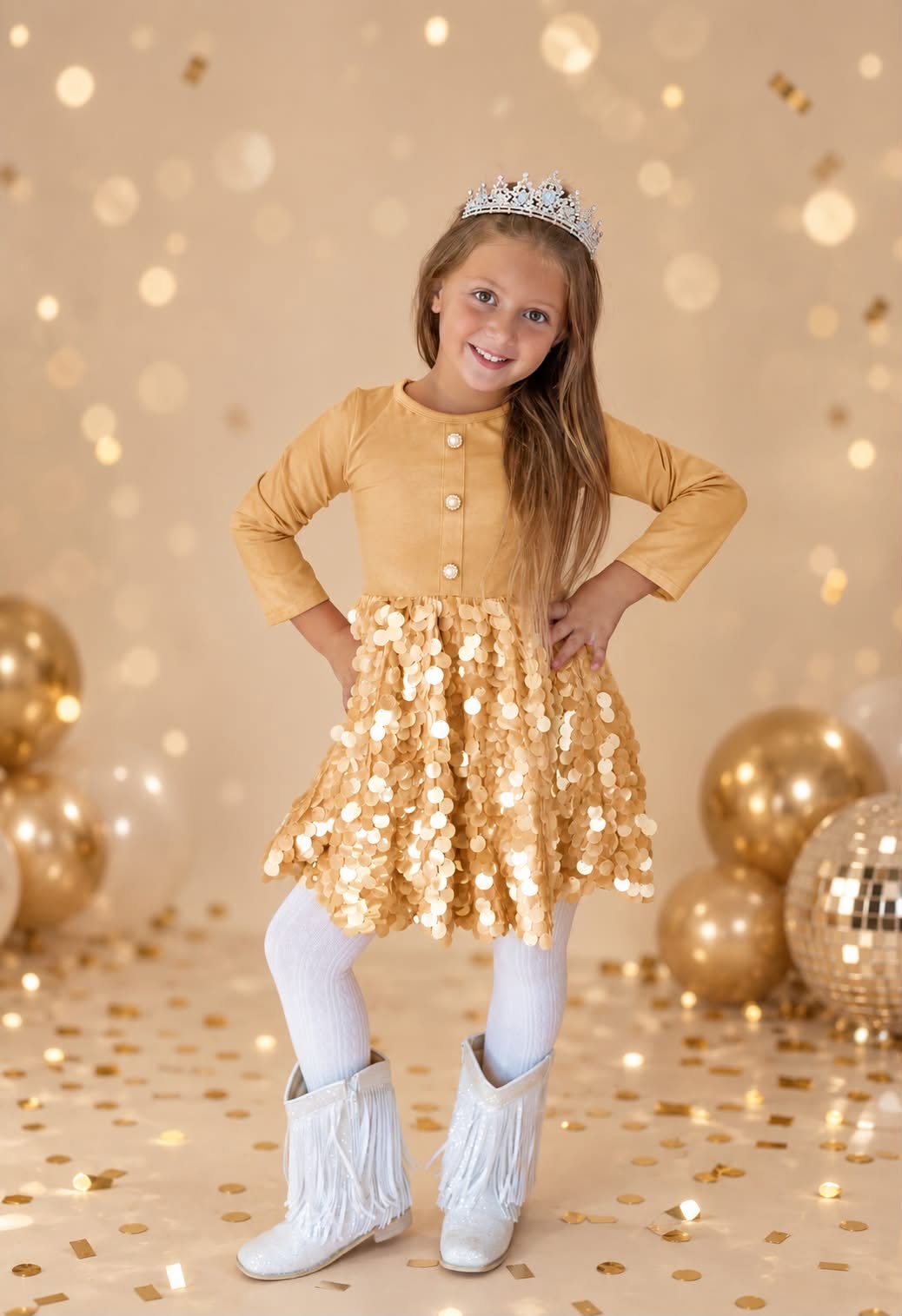 Jolie Confetti Dress Set￼ -  Golden Glam