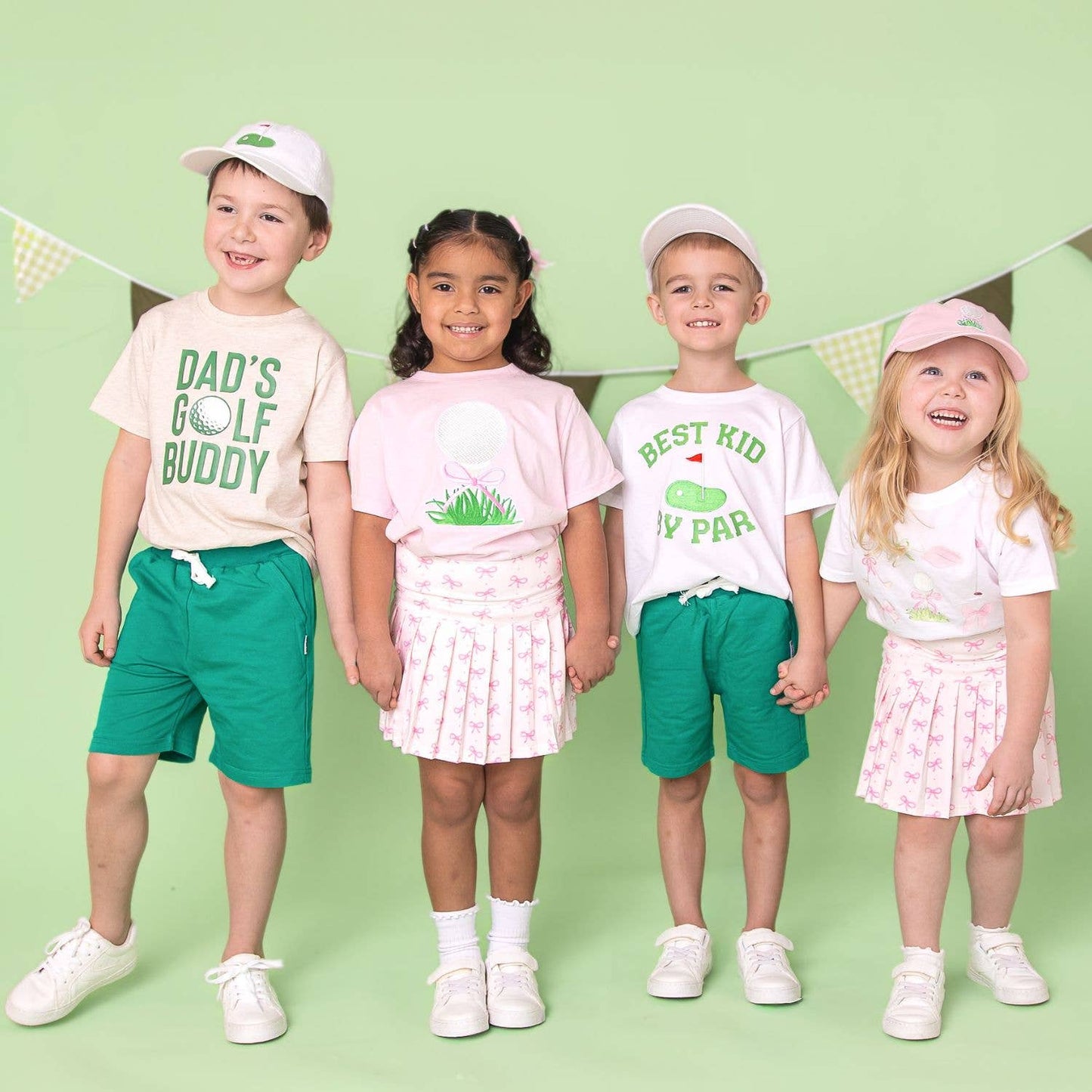 Golf Tee Bow Patch Baseball Hat - Kids Hair Accessories