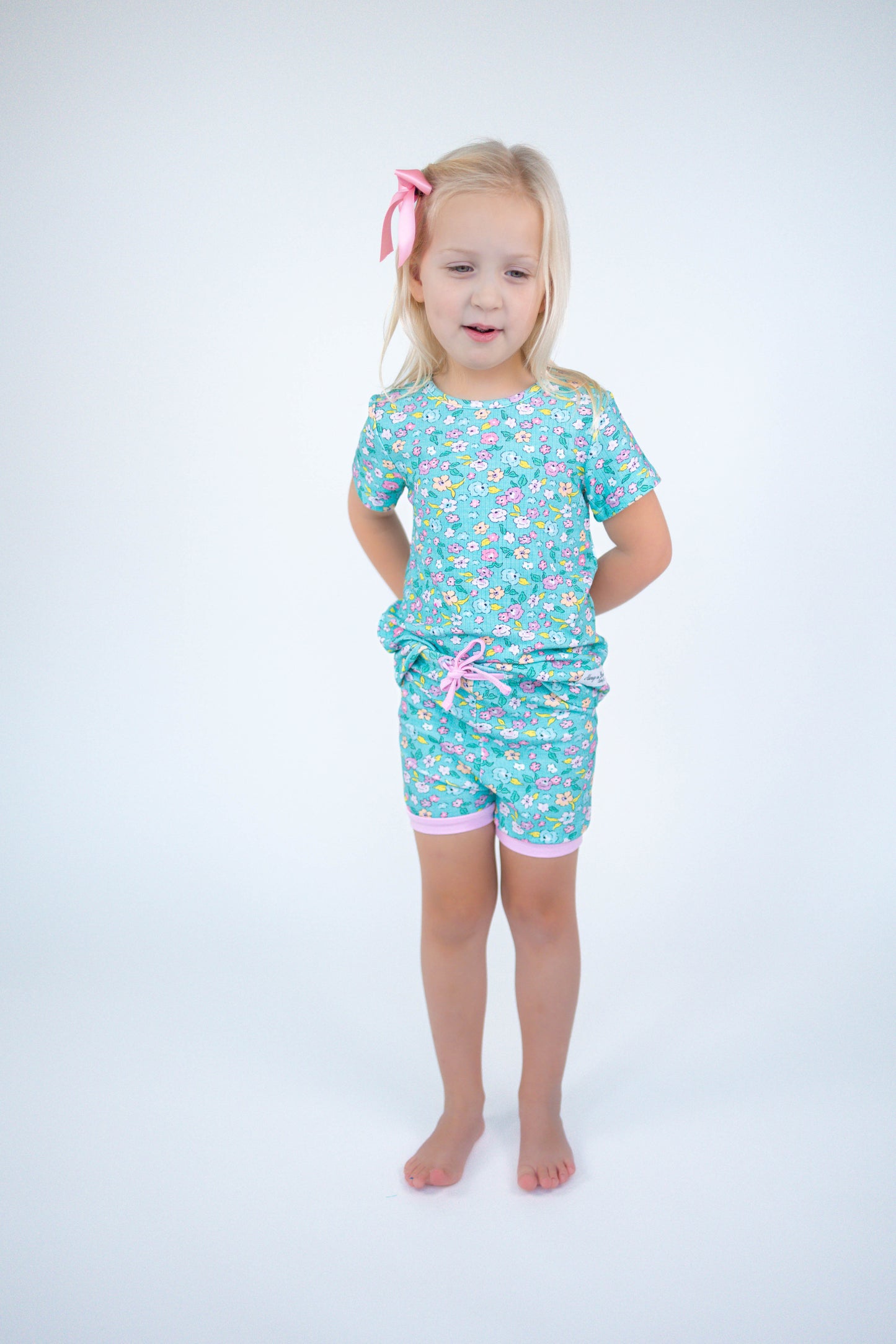 Ditsy Teal Floral Ribbed Comfort Set