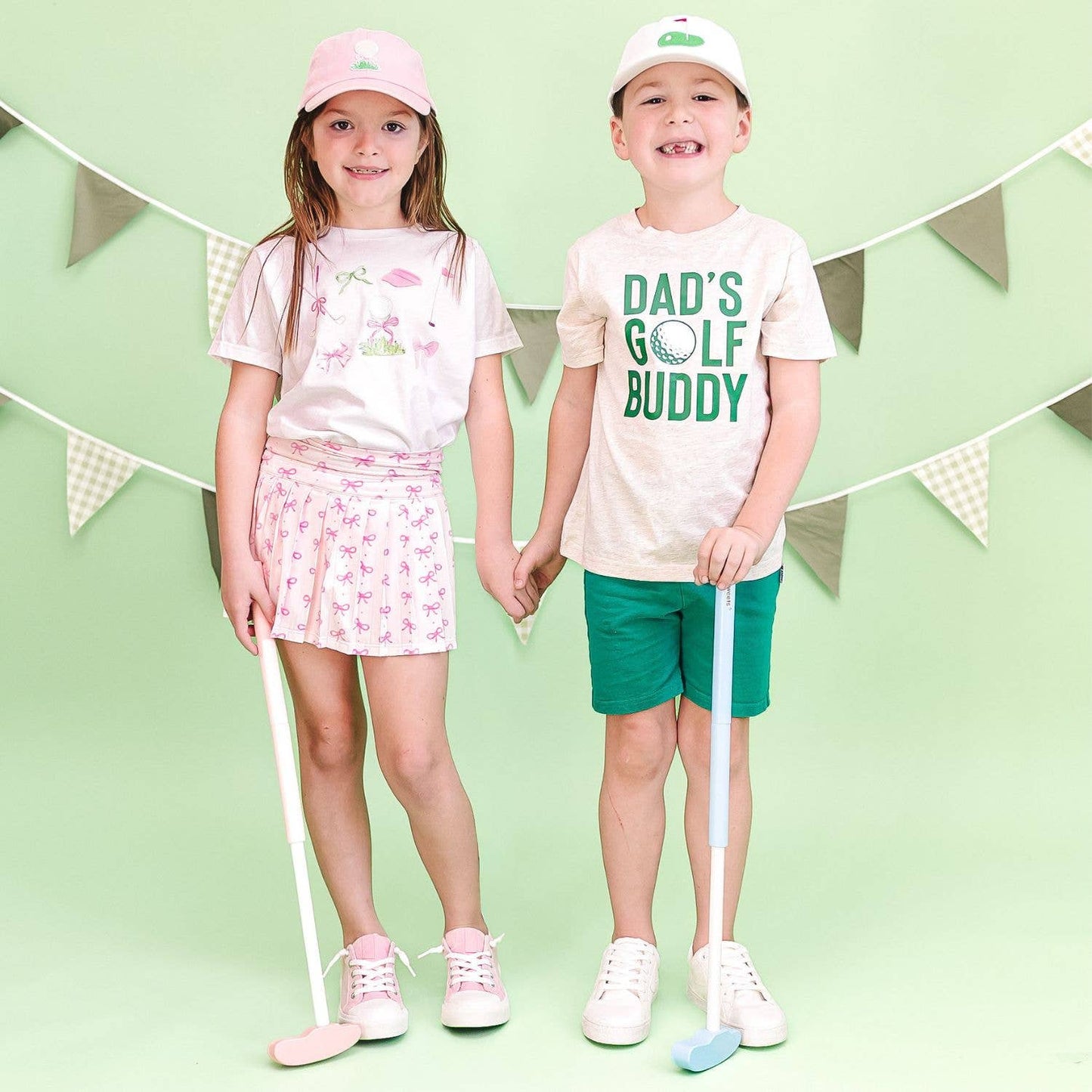 Golf Tee Bow Patch Baseball Hat - Kids Hair Accessories
