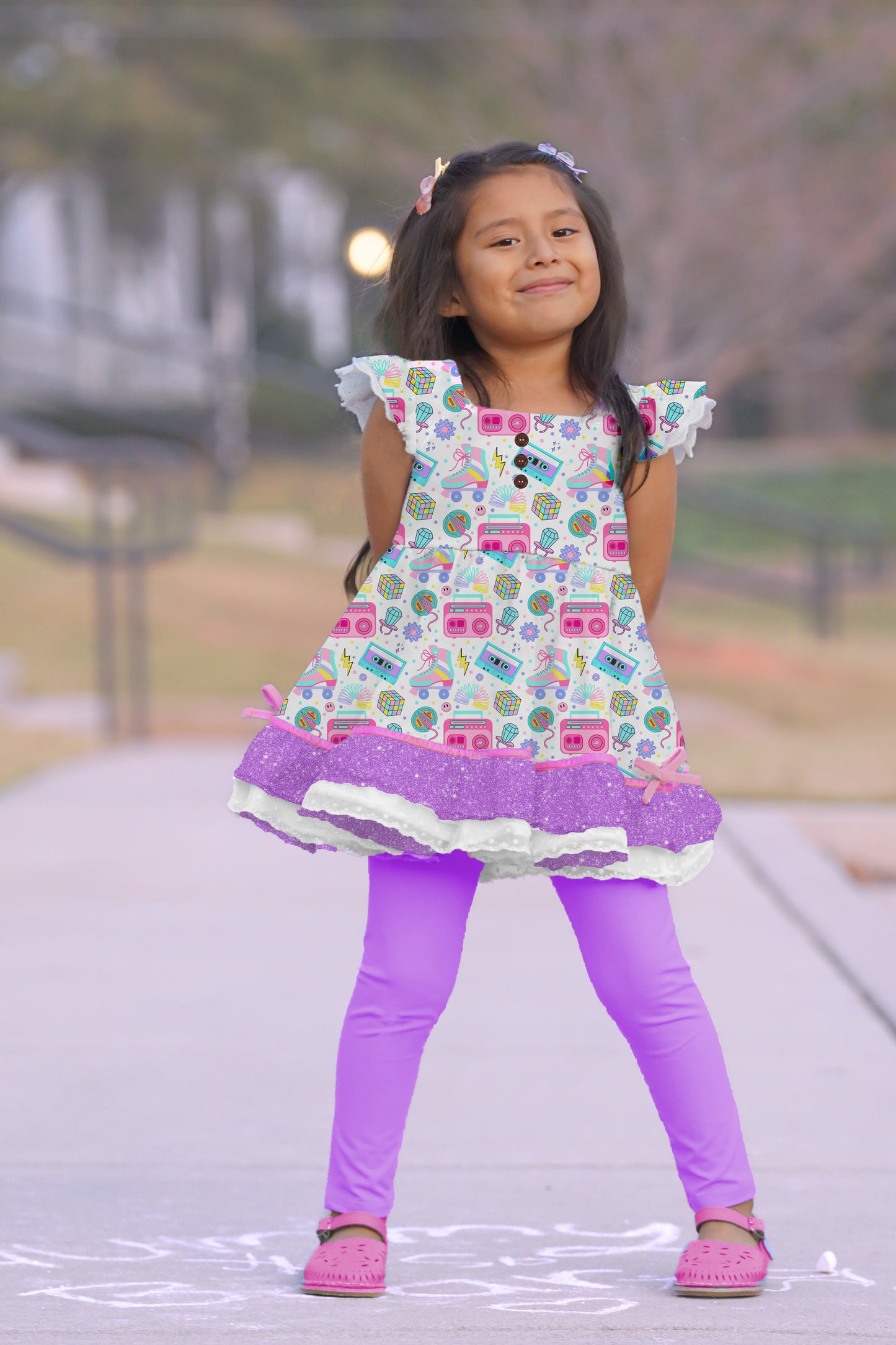 Riley 3 Piece Tunic Set - Bubble Gum Beats