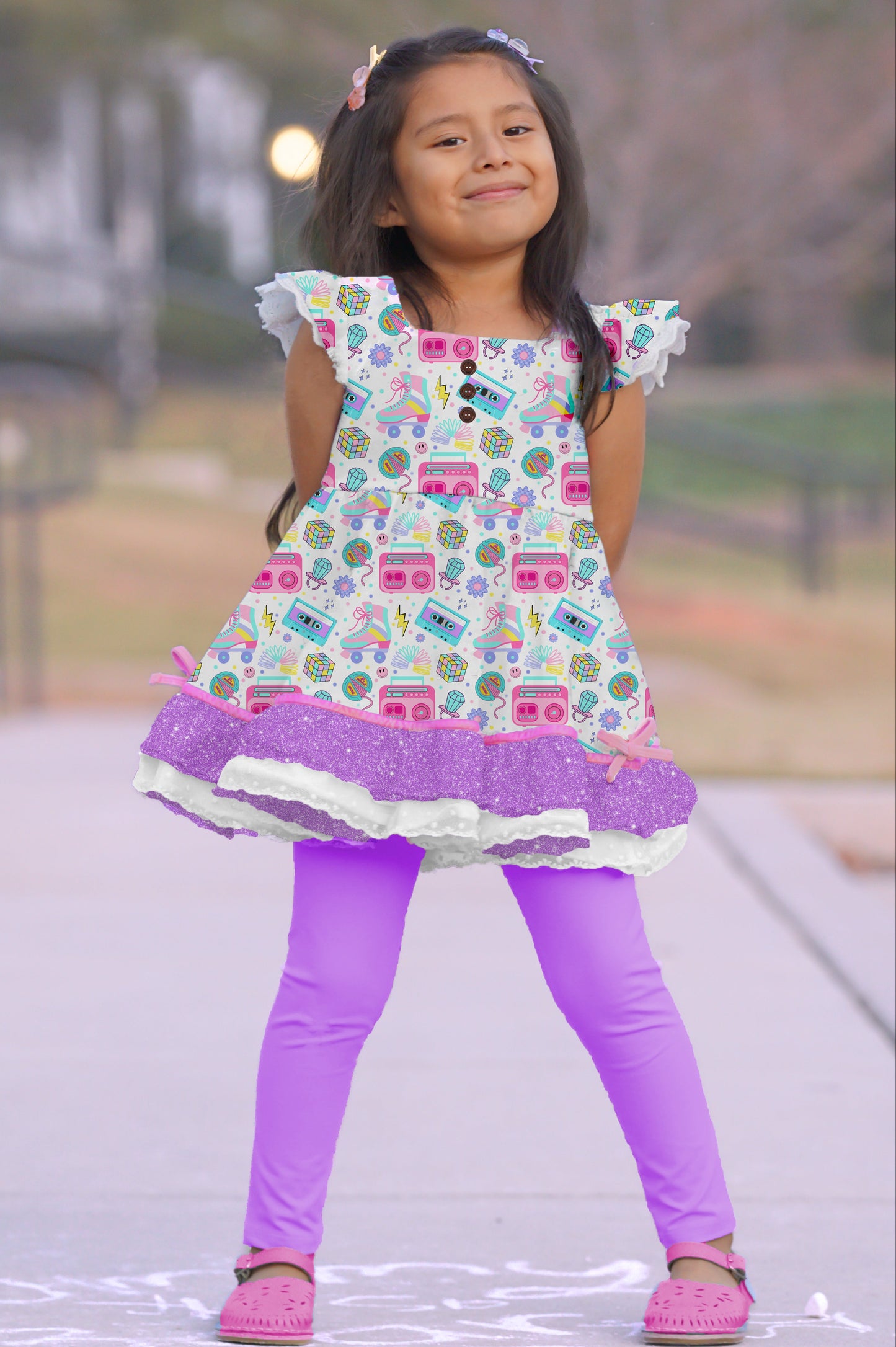 Riley 3 Piece Tunic Set - Bubble Gum Beats
