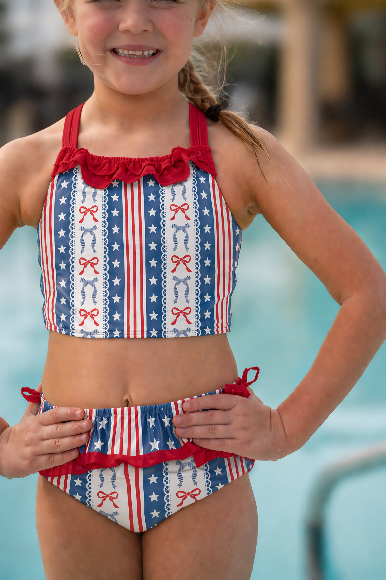 Ruffle Tankini Set - Little Miss Liberty