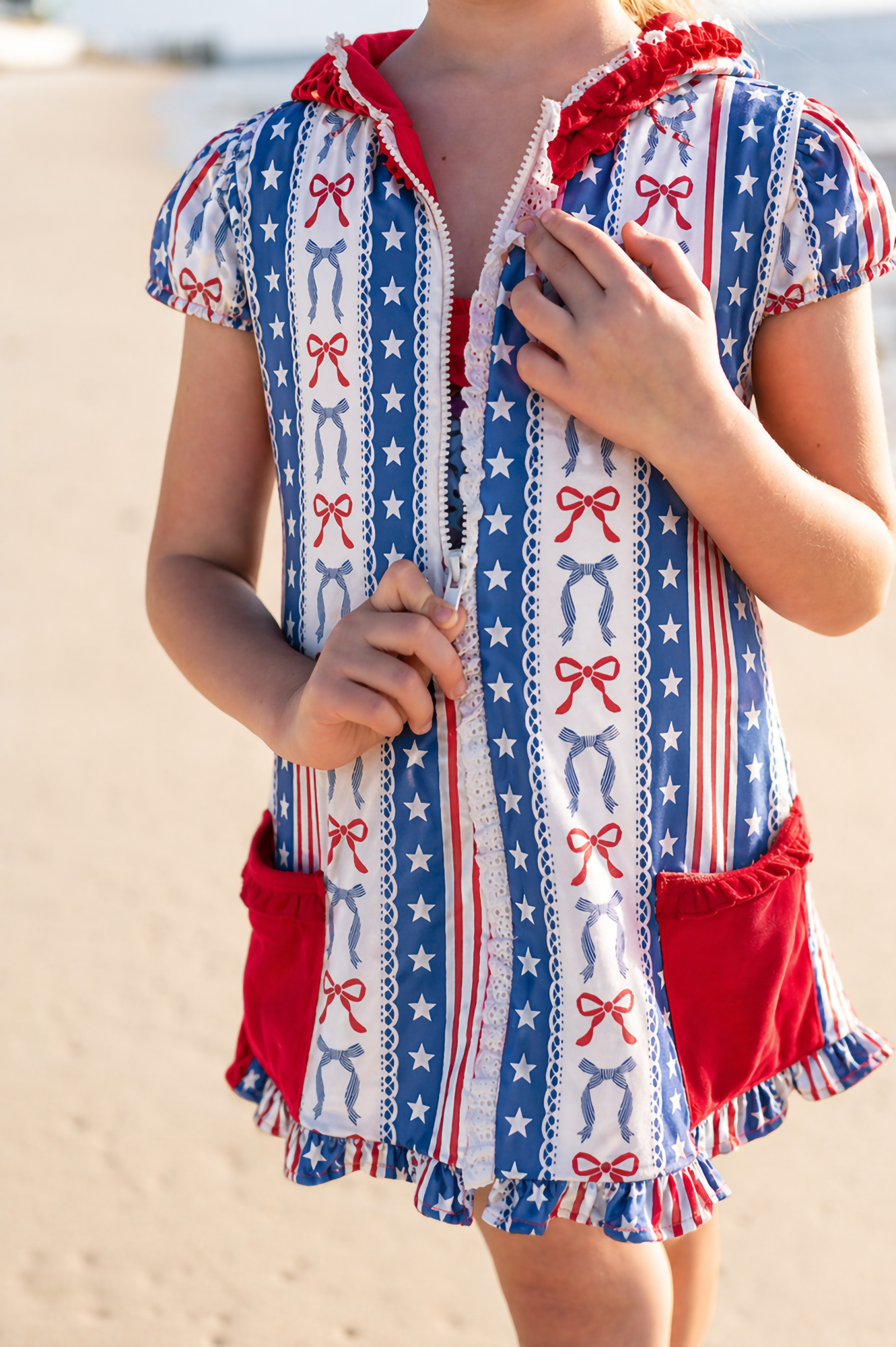 Ruffle Swim Cover - Little Miss Liberty