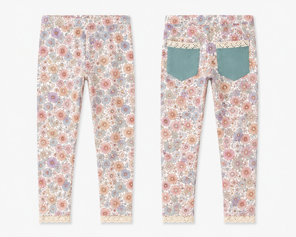 Lace Leggings - Vintage Fall Floral