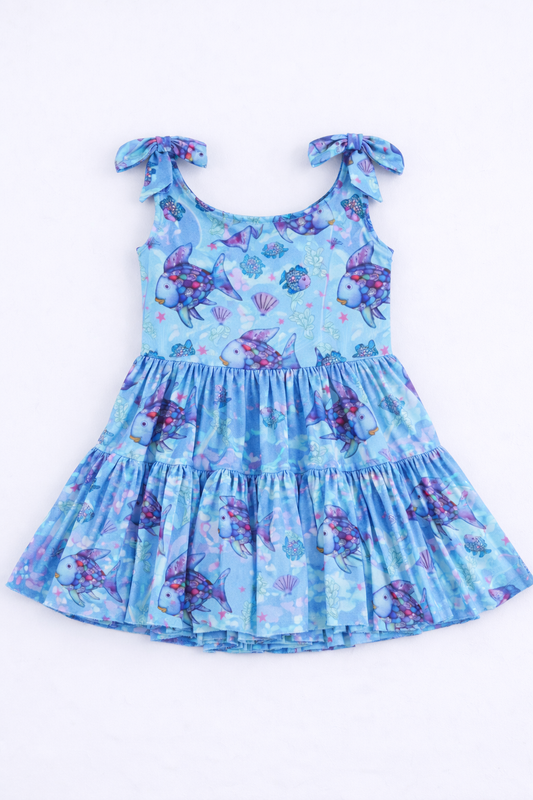 Athleisure Twirl  Dress Set -Rainbow Fishy