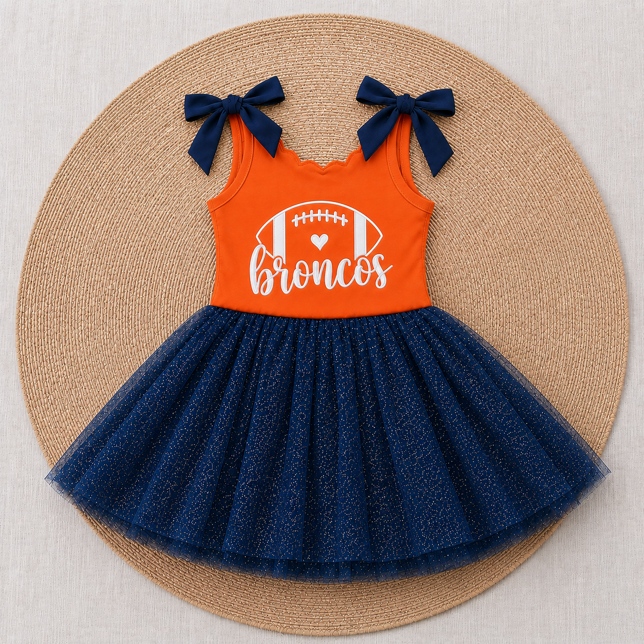 Game Day Glam Twirl Dress  - Broncos