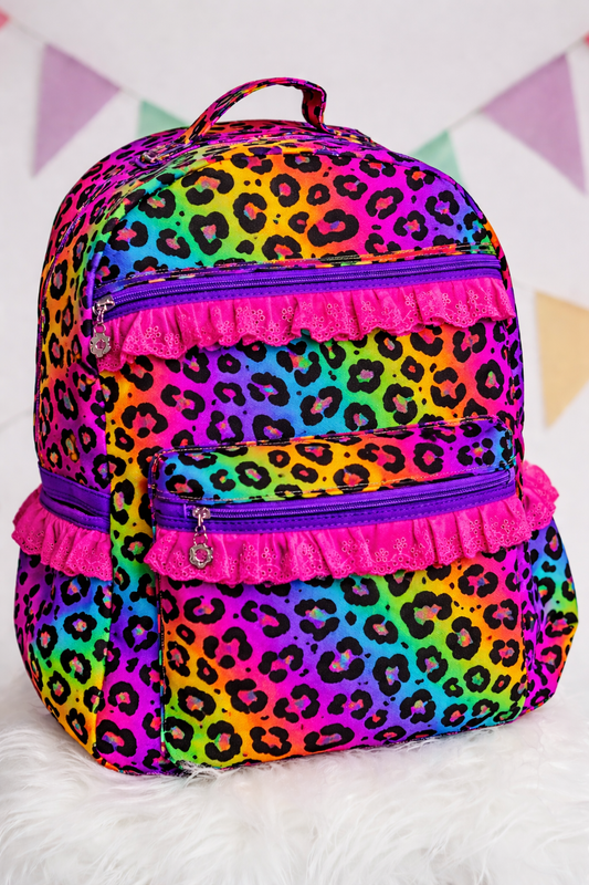 Full Size Ruffle Backpack - Color Me Wild