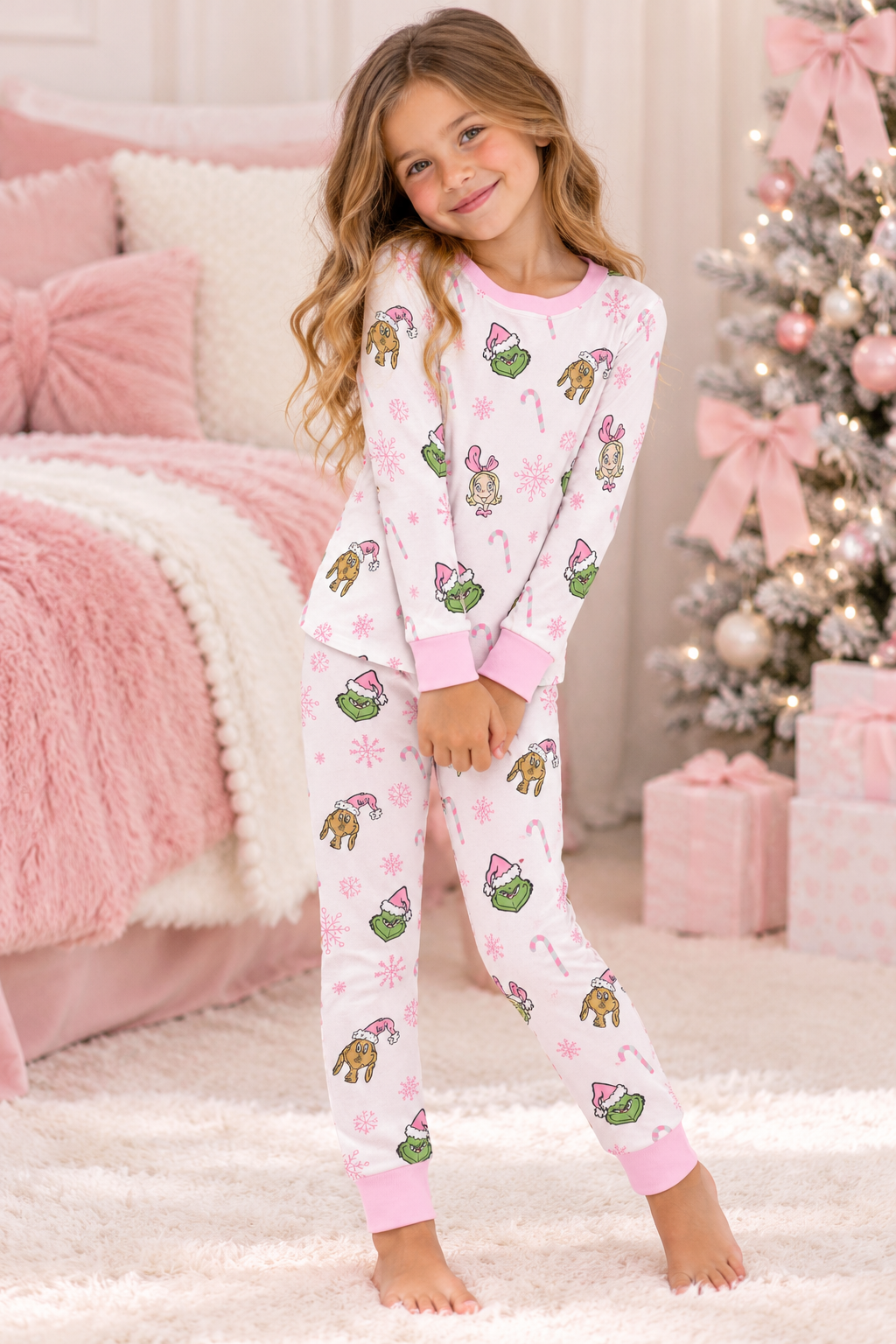 Bamboo 2 Piece Lounge Set - Merry Mischief - Pink