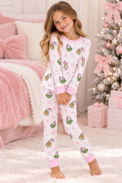 Bamboo 2 Piece Lounge Set - Merry Mischief - Pink