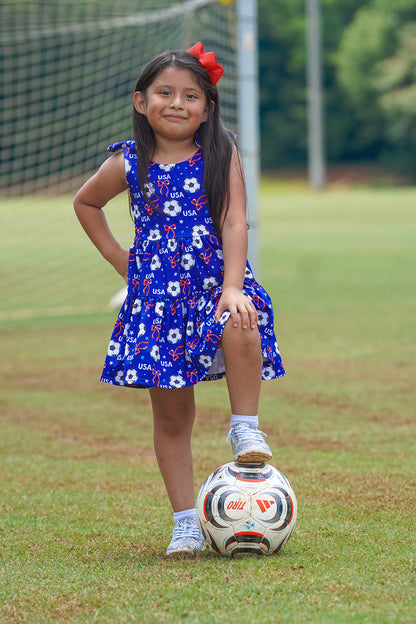 Play All Day Athleisure Dress Set - Red, White & Goal