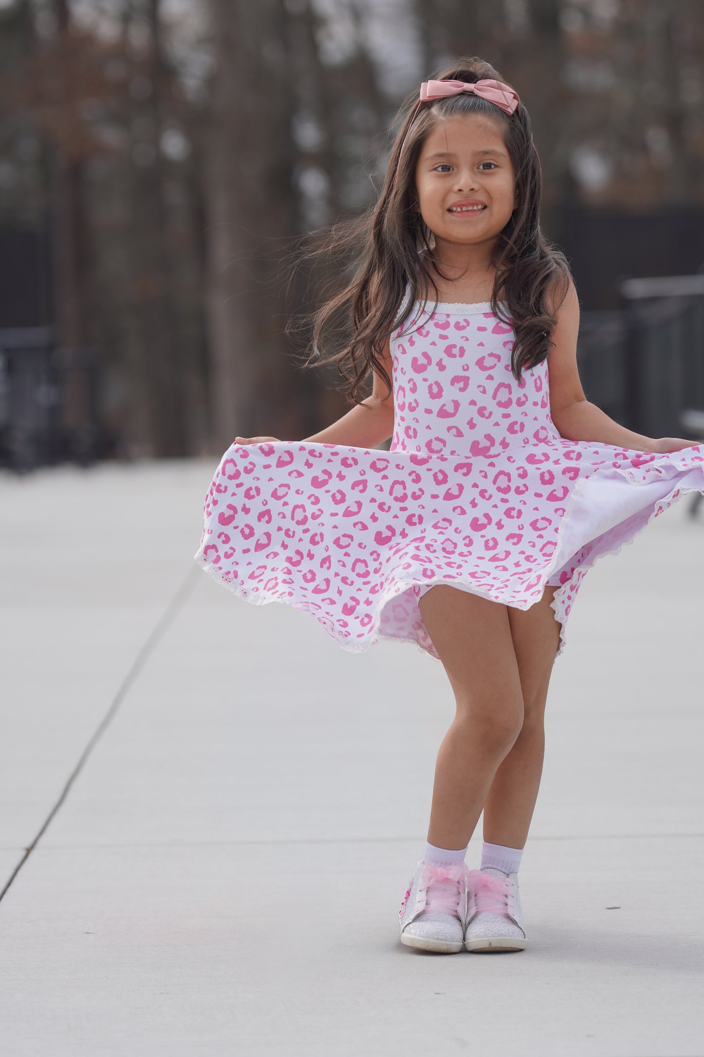 Molly Athleisure Dress -Pink Leopard