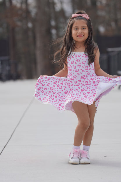 Molly Athleisure Dress -Pink Leopard