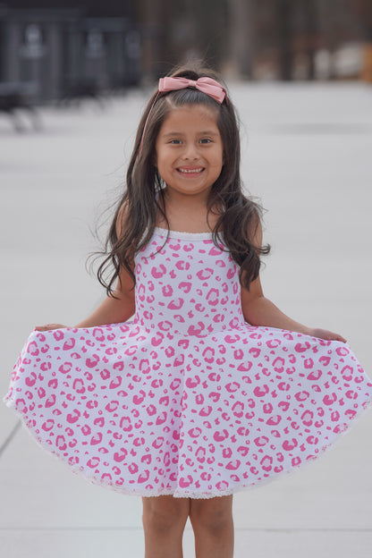 Molly Athleisure Dress -Pink Leopard