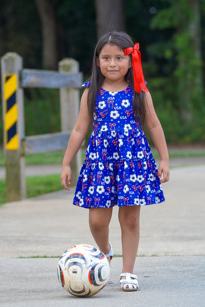 Play All Day Athleisure Dress Set - Red, White & Goal