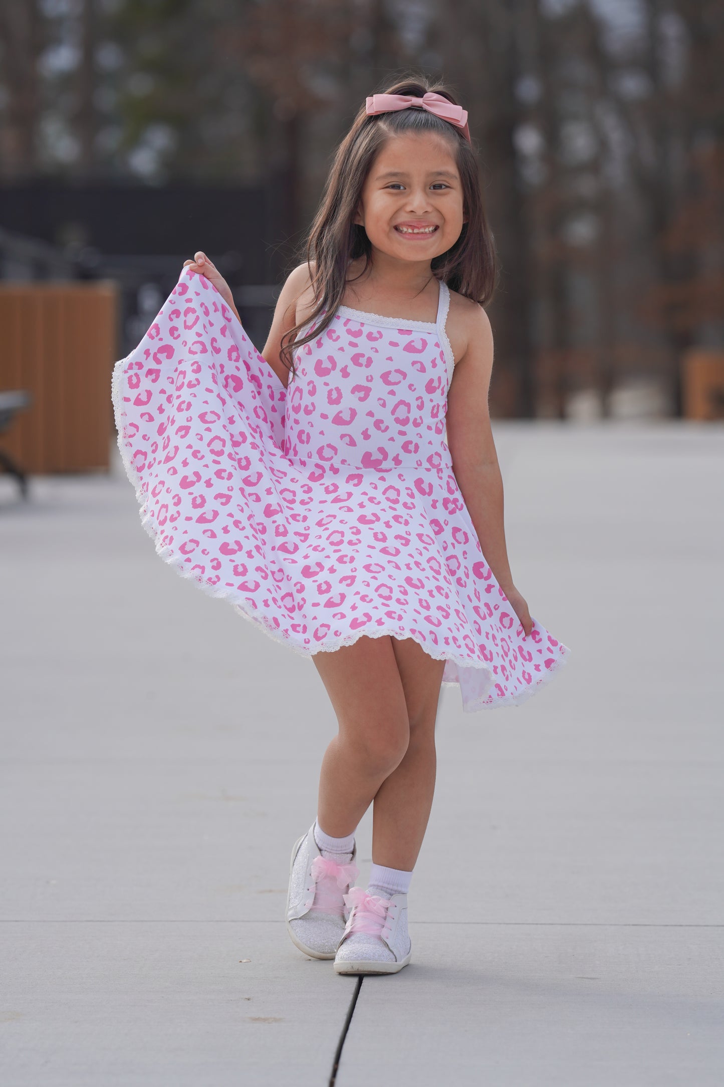 Molly Athleisure Dress -Pink Leopard