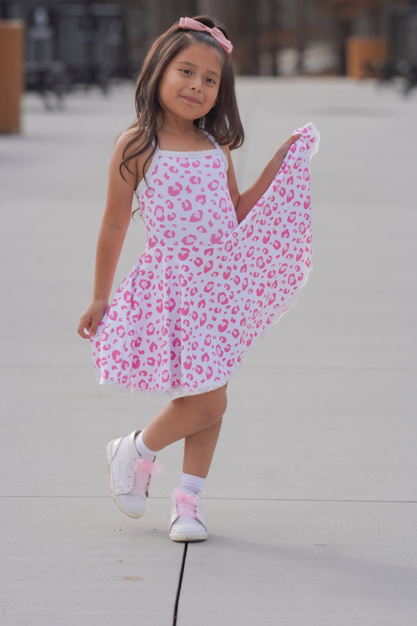 Molly Athleisure Dress -Pink Leopard