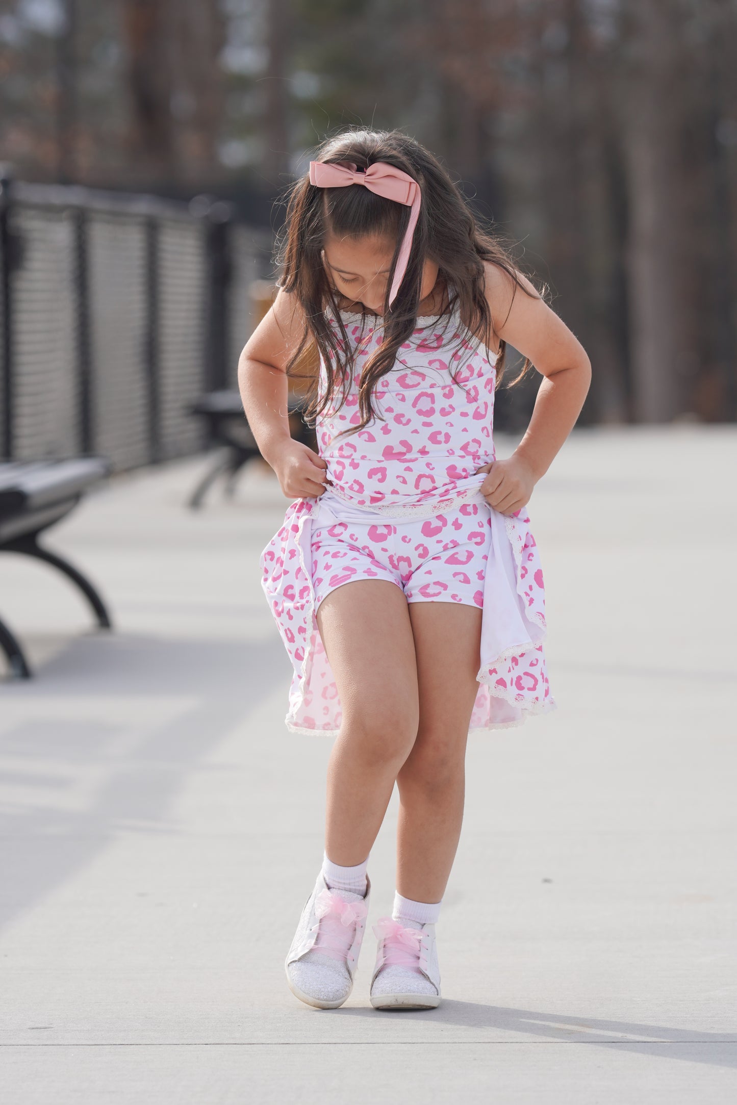 Molly Athleisure Dress -Pink Leopard