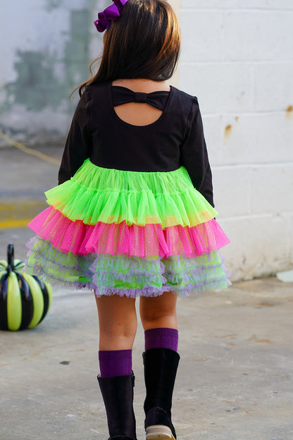 Neon Bones Ruffle Dress Set
