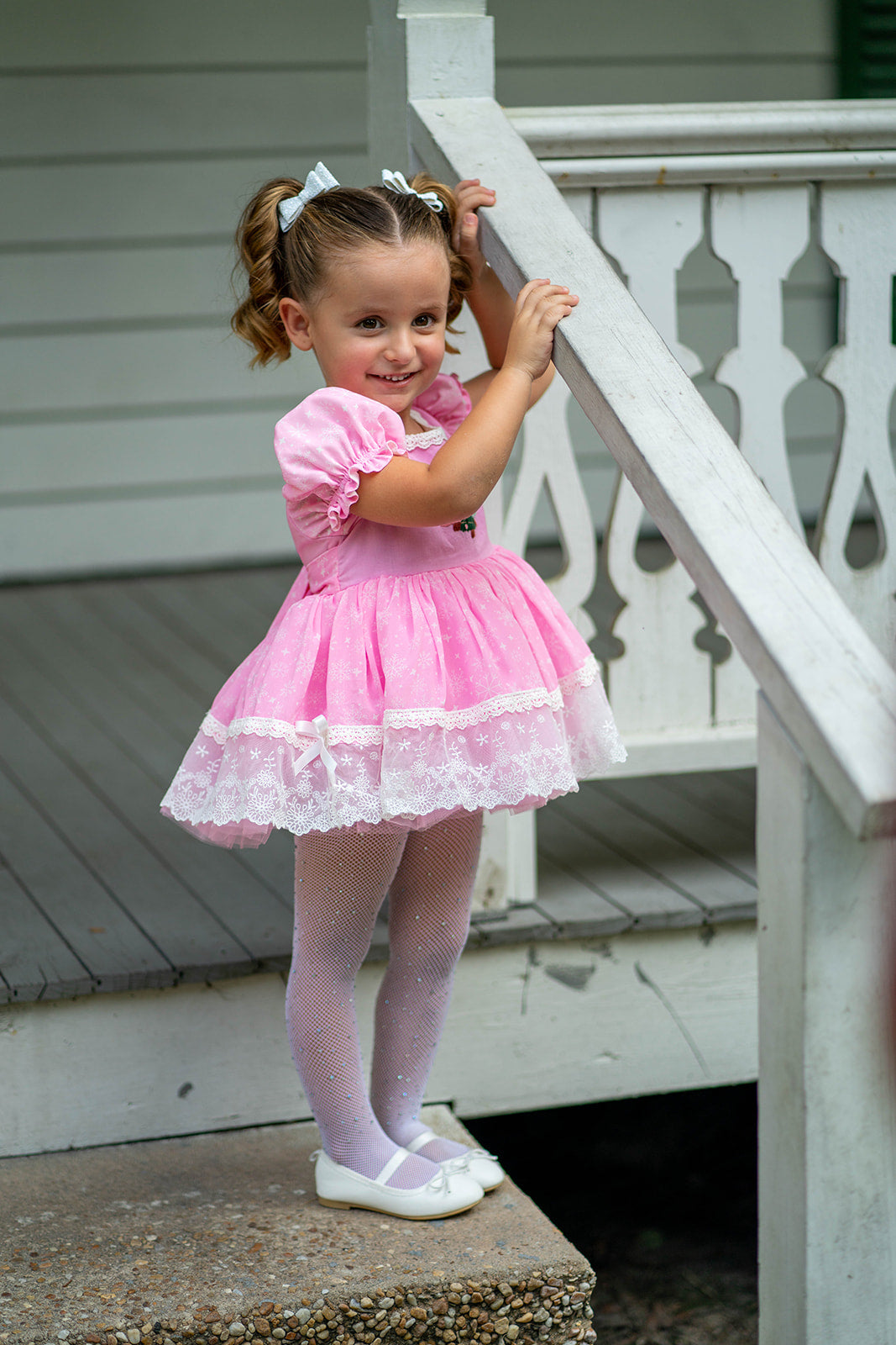 Dreaming of PINK Christmas Skirted Romper