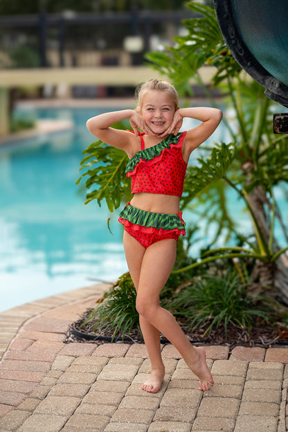 Double Ruffle Tankini Set - One in a Melon