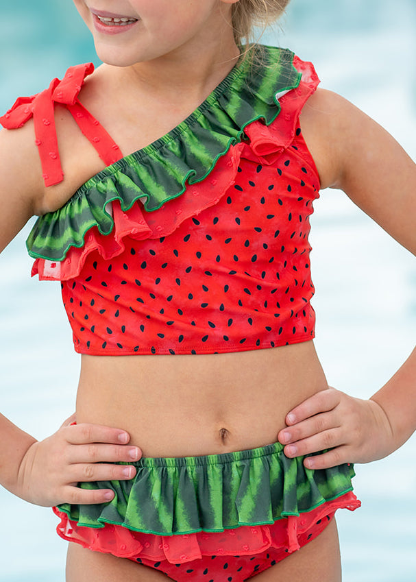 Double Ruffle Tankini Set - One in a Melon