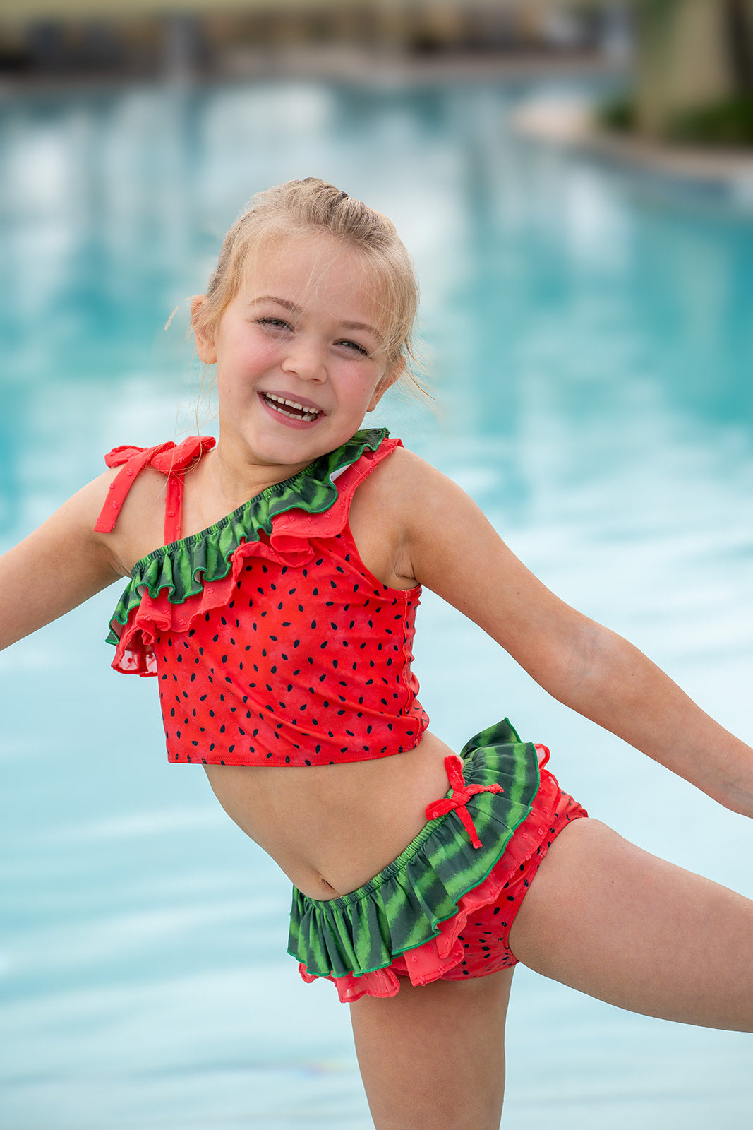 Double Ruffle Tankini Set - One in a Melon