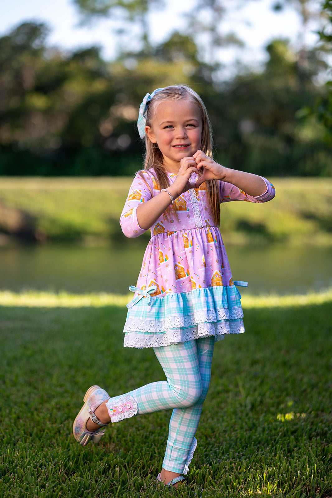 Chloe 3 Piece Tunic Set - Pink Gingerbread