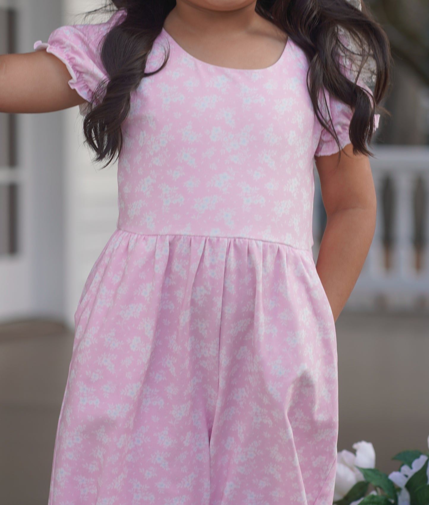 Caroline Leggy Romper - Ditzy Spring Floral