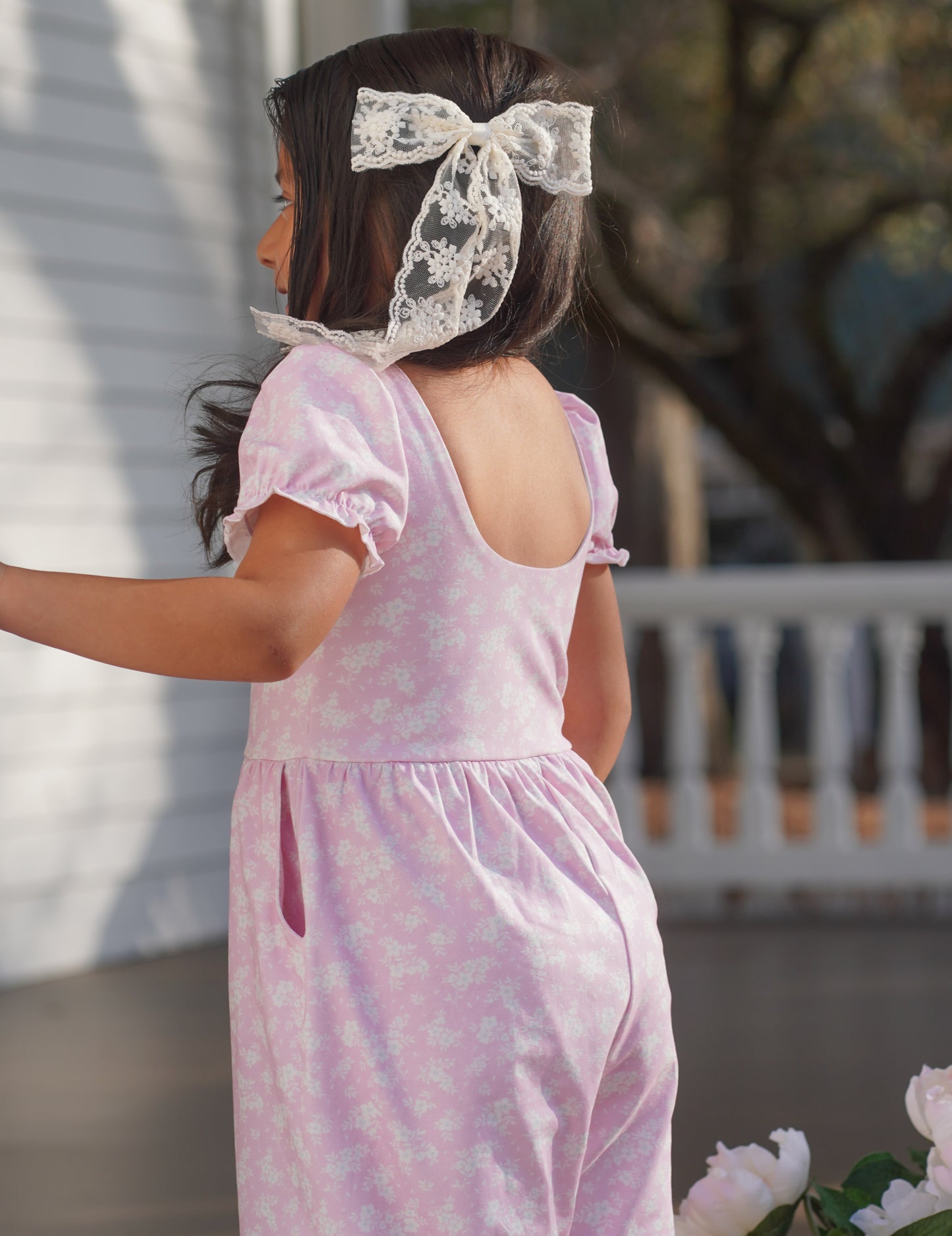 Caroline Leggy Romper - Ditzy Spring Floral