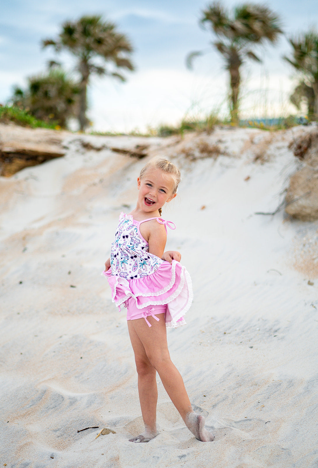 Beach Bum Ruffle Tunic Set