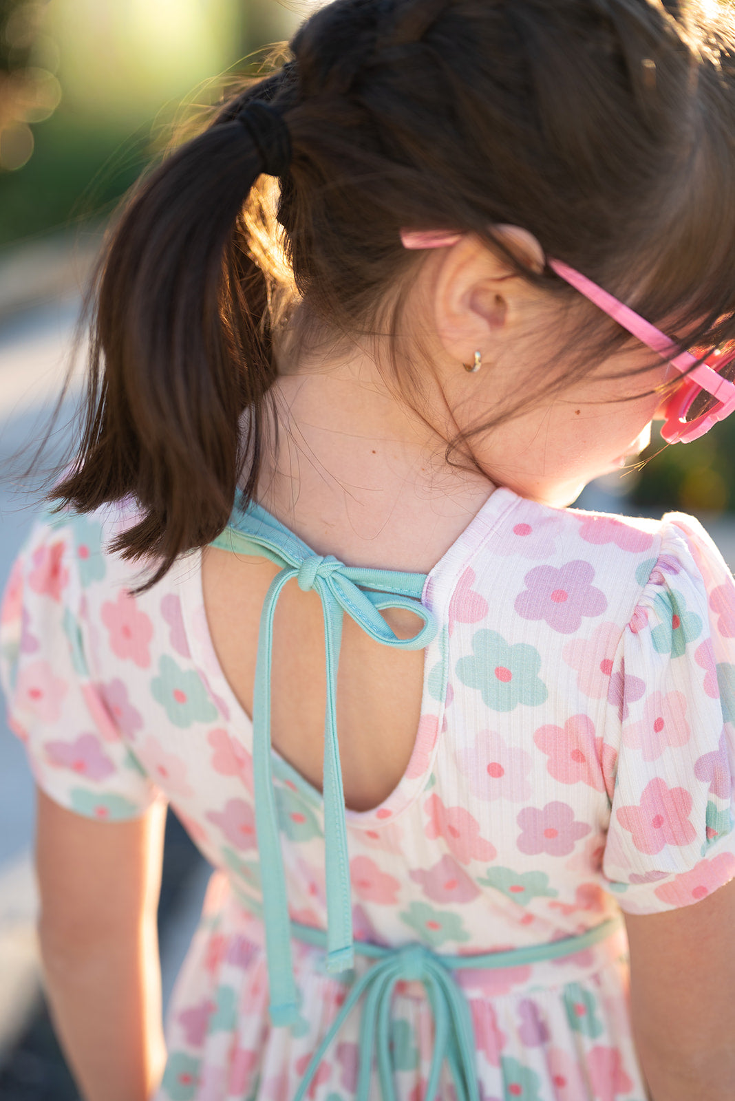 Luxe Ribbed Knit Twirl Dress - Pastel Petals