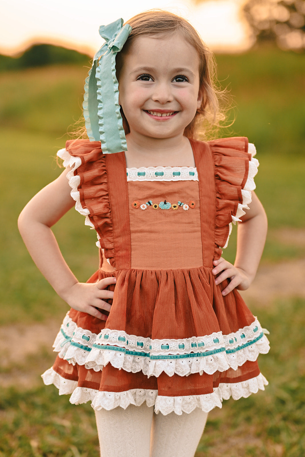 Autumn Wishes Skirted Romper size 5/6