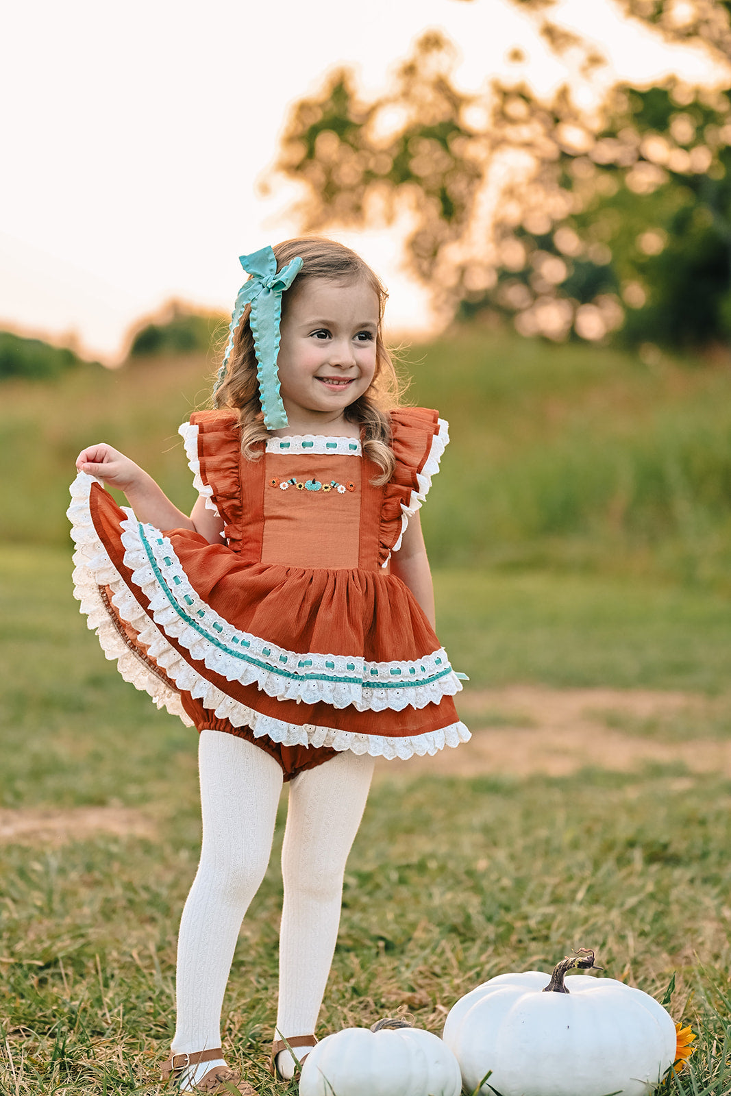 Autumn Wishes Skirted Romper size 5/6