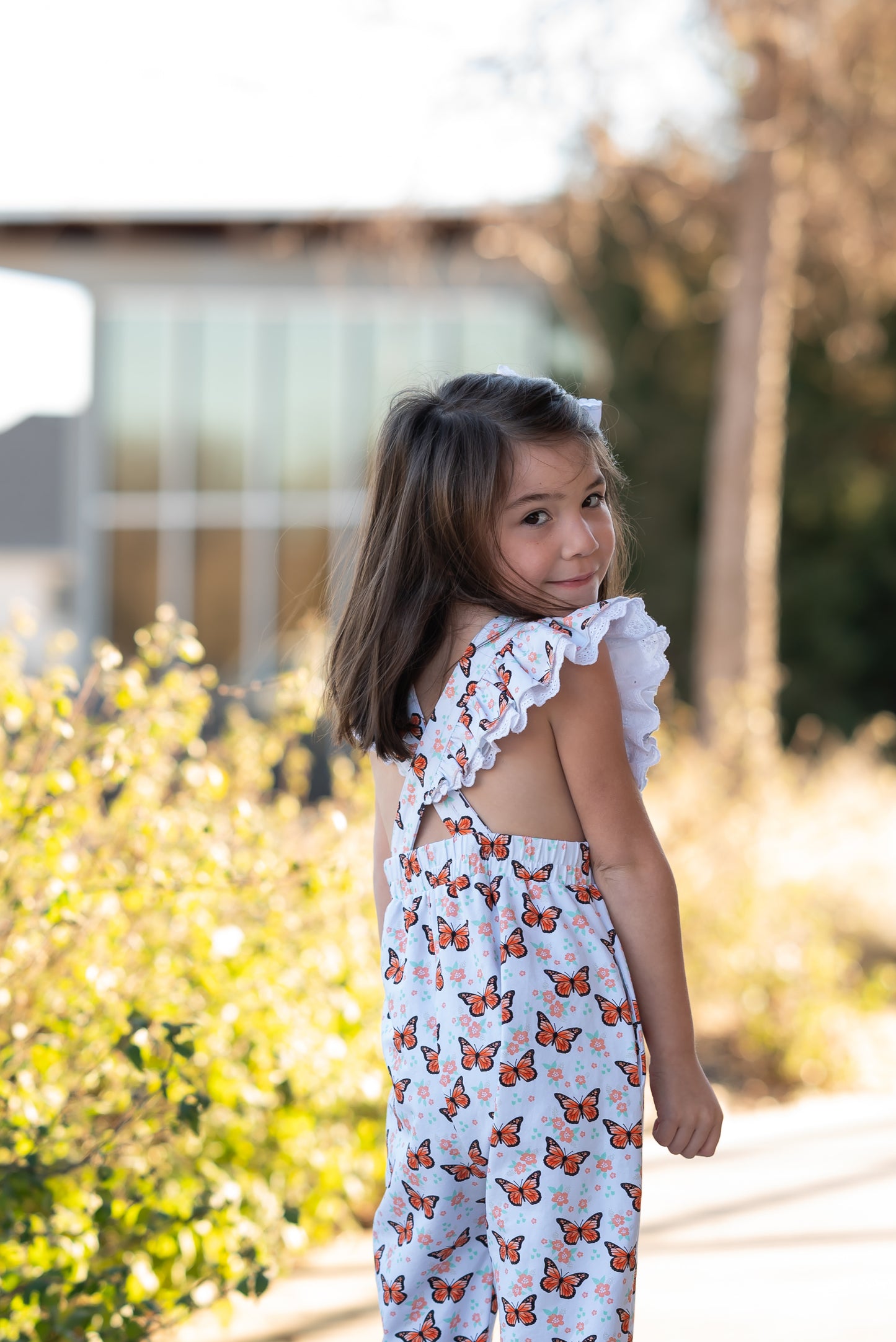 Butterflies In Bloom -  Ruffle Leggy Romper