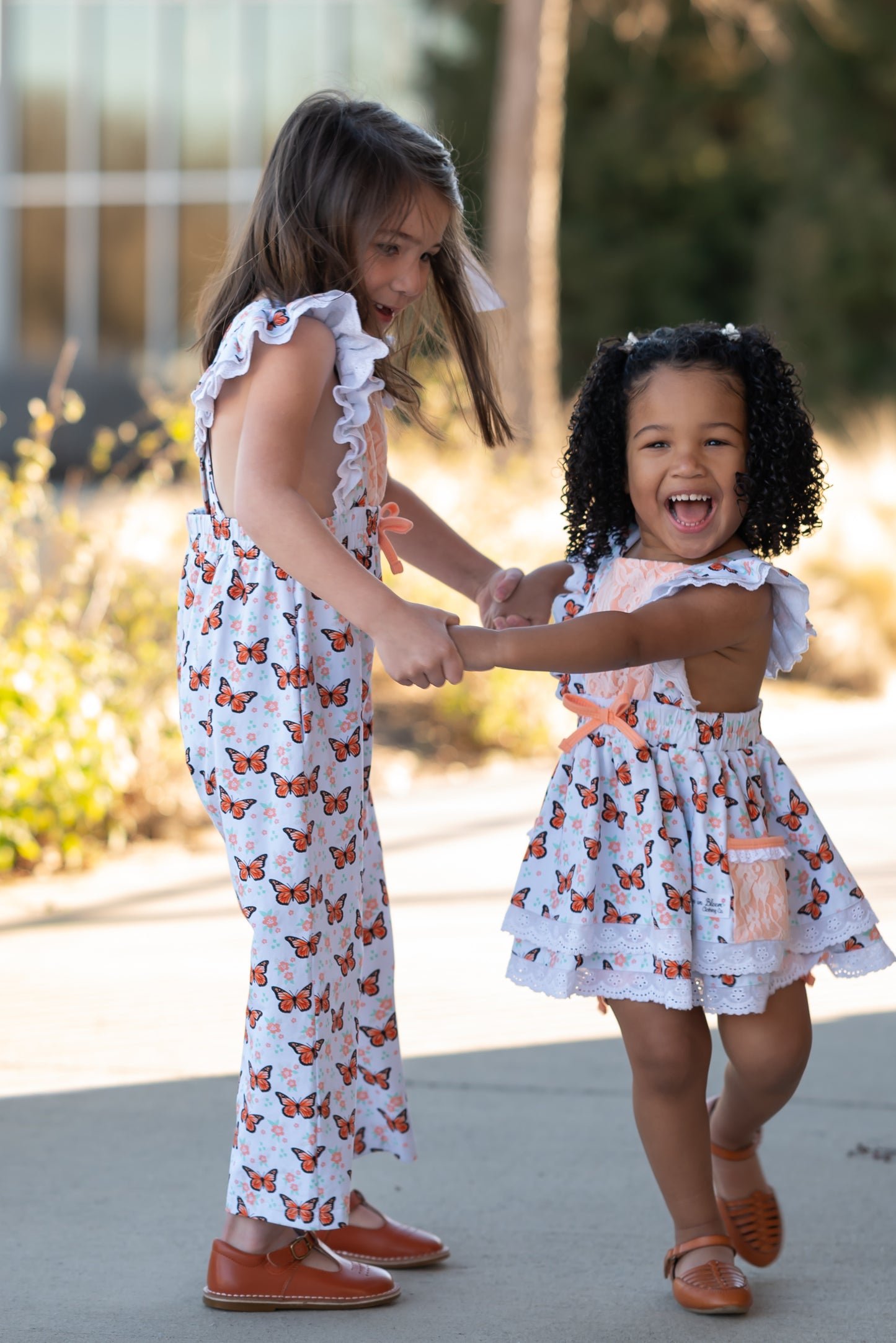 Butterflies In Bloom -  Ruffle Leggy Romper