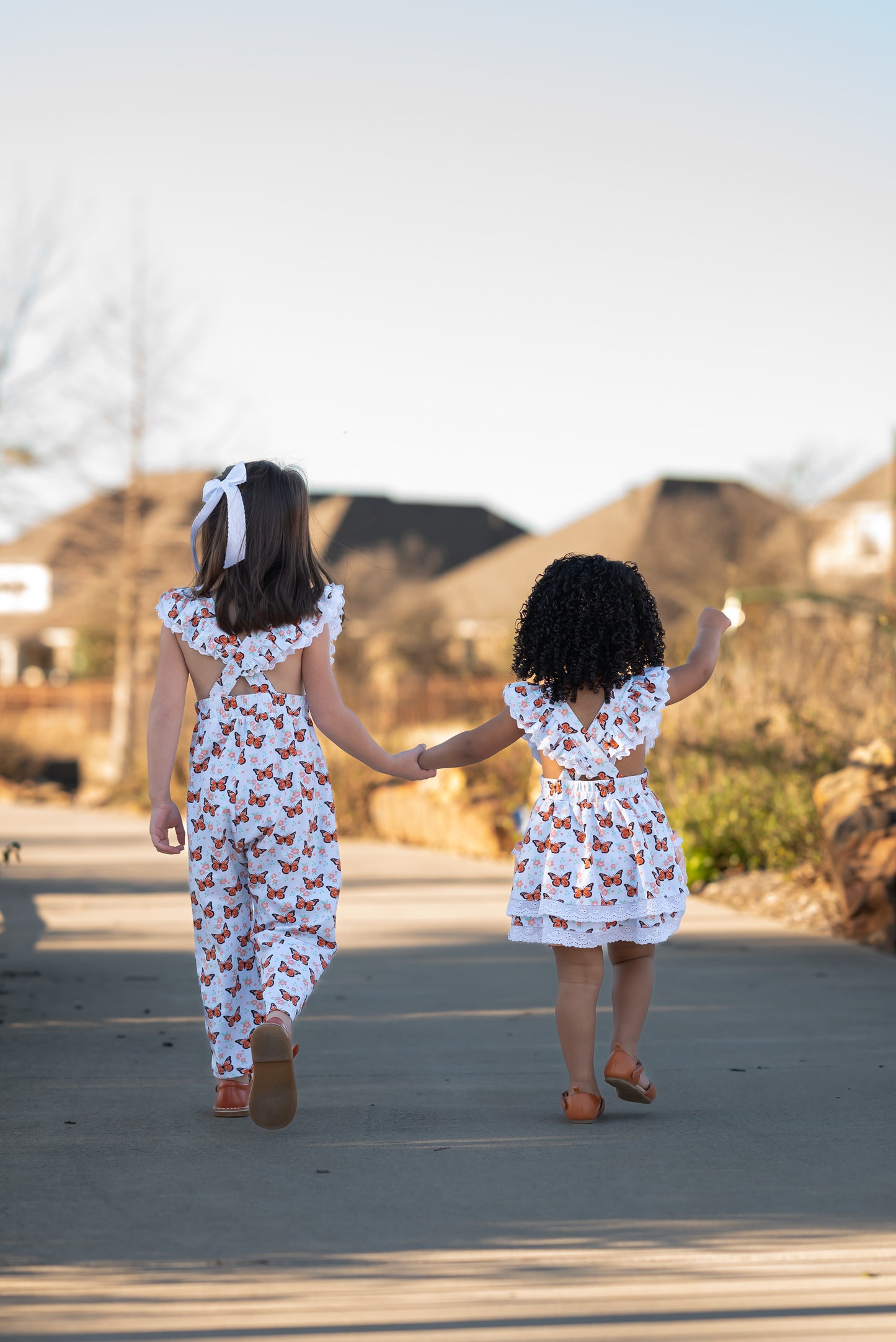 Butterflies In Bloom -  Ruffle Leggy Romper